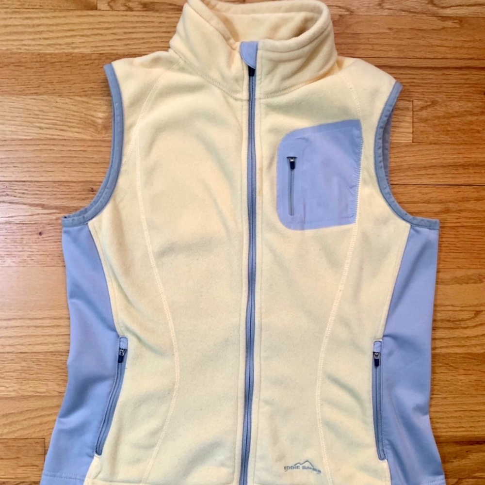 Eddie Bauer yellow fleece vest